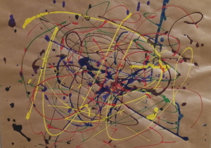 Praca ucznia - inspirowana twórczością Jacksona Pollocka