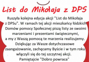 Plakat - List do Mikołaja z DPS