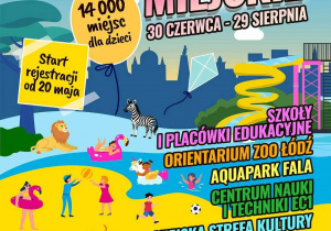 plakat reklamujący półkolonie w mieście