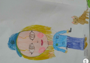 Policjantka z psem- rysunek