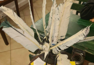 gęsie pióra przygotowane dla uczniów