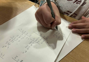 Kartka z obliczeniami